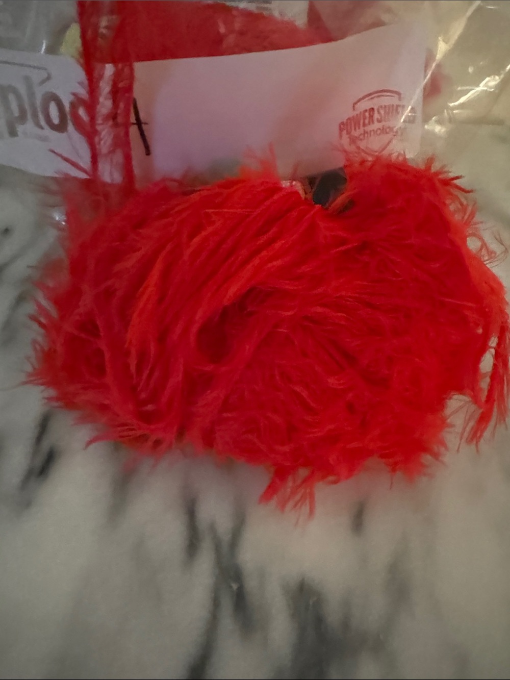 Lioness Red Fuzzy Tiffany yarn- bundle of 4- NWT